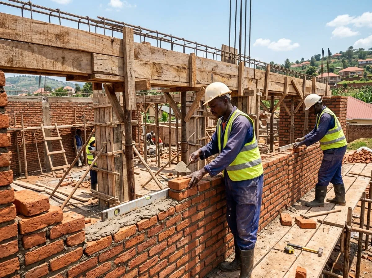 Bricklaying & Beam Casting - Turnkey Construction Project in Rwanda by Haharwa