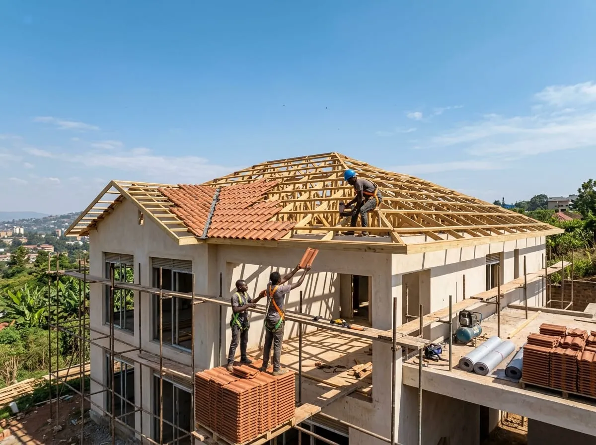 Roof Trussing & Tile Installation - Turnkey Construction Project in Rwanda by Haharwa